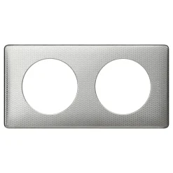 Plaque de finition 2 postes Legrand Céliane 0 988 72 coloris alu snake l.161 x P.8,5 x H.82 mm
