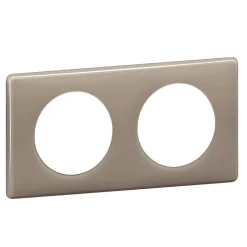 Plaque de finition 2 postes Legrand Céliane 0 988 24 coloris laqué galet l.161 x P.8,5 x H.82 mm