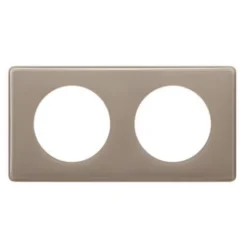 Plaque de finition 2 postes Legrand Céliane 0 988 24 coloris laqué galet l.161 x P.8,5 x H.82 mm