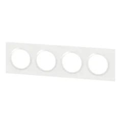 Plaque de finition 4 postes Legrand Dooxie 6 009 04 coloris blanc l.300 x P.10 x H.87 mm