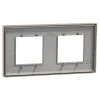 Plaque de finition 2 postes Schneider Electric Unica Déco Essentielle NU600426 coloris taupe l.159,6 x P.10,25 x H.85 mm