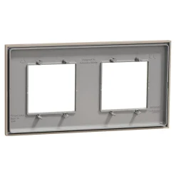 Plaque de finition 2 postes Schneider Electric Unica Déco Essentielle NU600426 coloris taupe l.159,6 x P.10,25 x H.85 mm