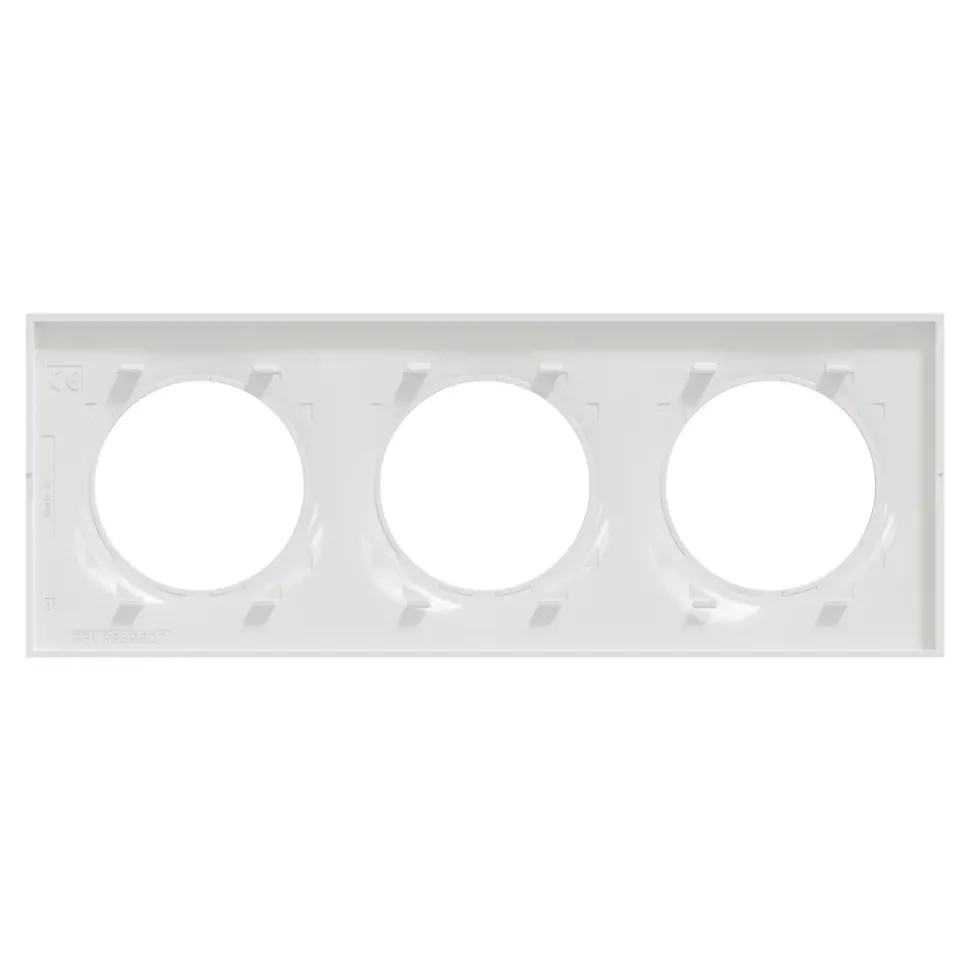 Plaque de finition 3 postes Schneider Electric Odace Styl S520706 coloris blanc l.227 x P.10 x H.85 mm