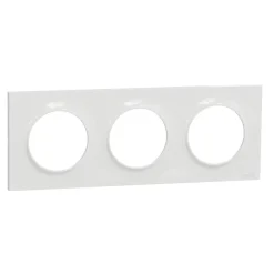 Plaque de finition 3 postes Schneider Electric Odace Styl S520706 coloris blanc l.227 x P.10 x H.85 mm