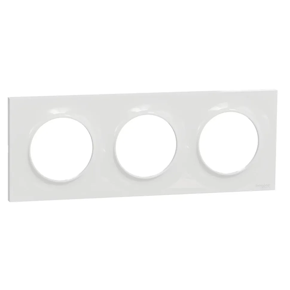 Plaque de finition 3 postes Schneider Electric Odace Styl S520706 coloris blanc l.227 x P.10 x H.85 mm