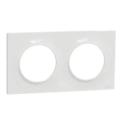 Plaque de finition 2 postes Schneider Electric Odace Styl S520704 coloris blanc l.156 x P.10 x H.85 mm
