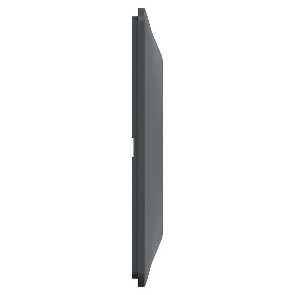Plaque de finition 3 postes Schneider Electric Ovalis S340706E coloris anthracite avec liseré laiton l.229 x P.10 x H.87 mm