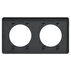 Plaque de finition 2 postes Schneider Electric Odace Touch S540804L coloris bronze avec liseré anthracite l.156 x P.10 x H.85 mm