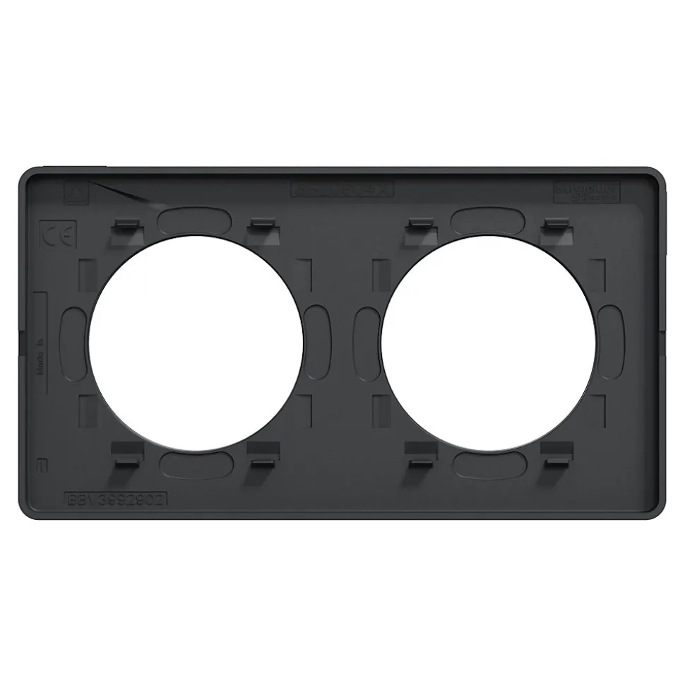 Plaque de finition 2 postes Schneider Electric Odace Touch S540804L coloris bronze avec liseré anthracite l.156 x P.10 x H.85 mm