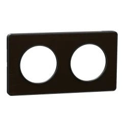 Plaque de finition 2 postes Schneider Electric Odace Touch S540804L coloris bronze avec liseré anthracite l.156 x P.10 x H.85 mm