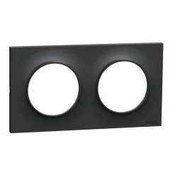 Plaque de finition 2 postes Schneider Electric Odace Styl S54C704 coloris anthracite avec liseré anthracite l.156 x P.10 x H.85 mm