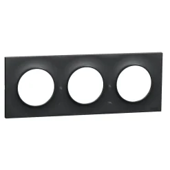Plaque de finition 3 postes Schneider Electric Odace Styl S540706 coloris anthracite l.227 x P.10 x H.85 mm