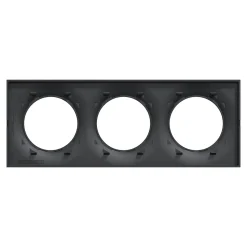 Plaque de finition 3 postes Schneider Electric Odace Styl S540706 coloris anthracite l.227 x P.10 x H.85 mm