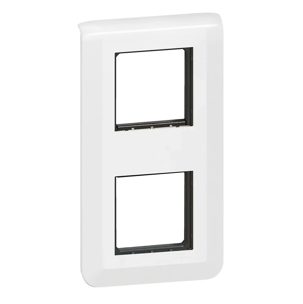 Plaque de finition 2x2 modules Legrand Mosaïc 0 994 73 coloris blanc l.153 x P.9 x H.82 mm