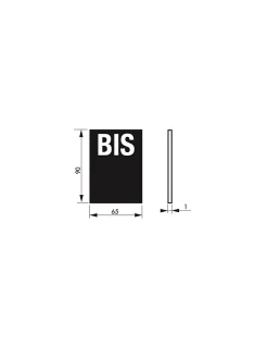 Plaque de signalisation BIS, marquage blanc sur fond bleu, panneau PVC adhésif, 65x90mm - THIRARD