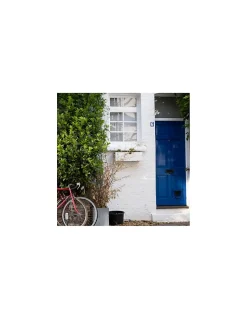 Plaque de signalisation 6, marquage blanc sur fond bleu, panneau PVC adhésif, 65x90mm - THIRARD