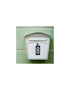 Plaque de signalisation 8, marquage blanc sur fond noir, panneau ABS à visser, 56x120mm - THIRARD