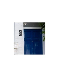 Plaque de signalisation 8, marquage blanc sur fond noir, panneau ABS à visser, 56x120mm - THIRARD