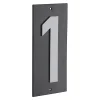 Plaque de signalisation 1, marquage blanc sur fond noir, panneau ABS à visser, 56x120mm - THIRARD
