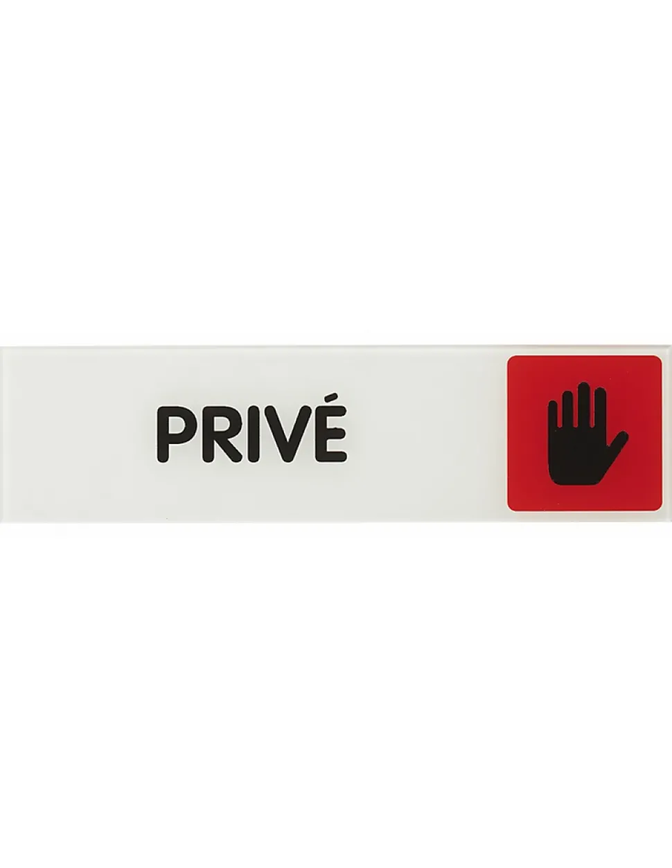Plaque de signalisation Privé, plexiglass adhésif, 170x45mm - THIRARD