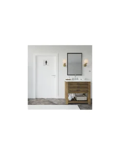 Plaque de signalisation WC Homme , à visser, inox brossé, marquage noir, 100x100mm - THIRARD