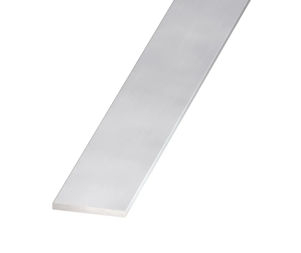 Plat aluminium anodisé coloris inox 50 x 3 mm, 2 m