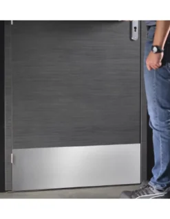 Plinthe de bas de porte, inox brossé, 250x730 mm, avec adhésif - THIRARD