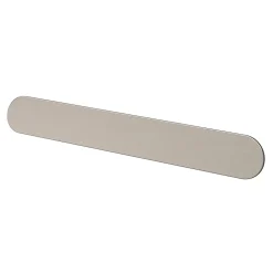 Poignée de meuble arrondi GoodHome Minzh aluminium effet nickel satin gris l.185mm x l.25mm x H. 16mm entraxe 160mm