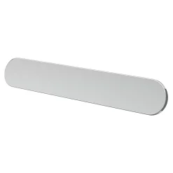 Poignée de meuble arrondi GoodHome Minzh aluminium effet chromé gris l.153mm x l.25mm x H. 16mm entraxe 128mm