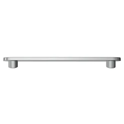 Poignée de meuble arrondi GoodHome Minzh aluminium effet chromé gris l.153mm x l.25mm x H. 16mm entraxe 128mm