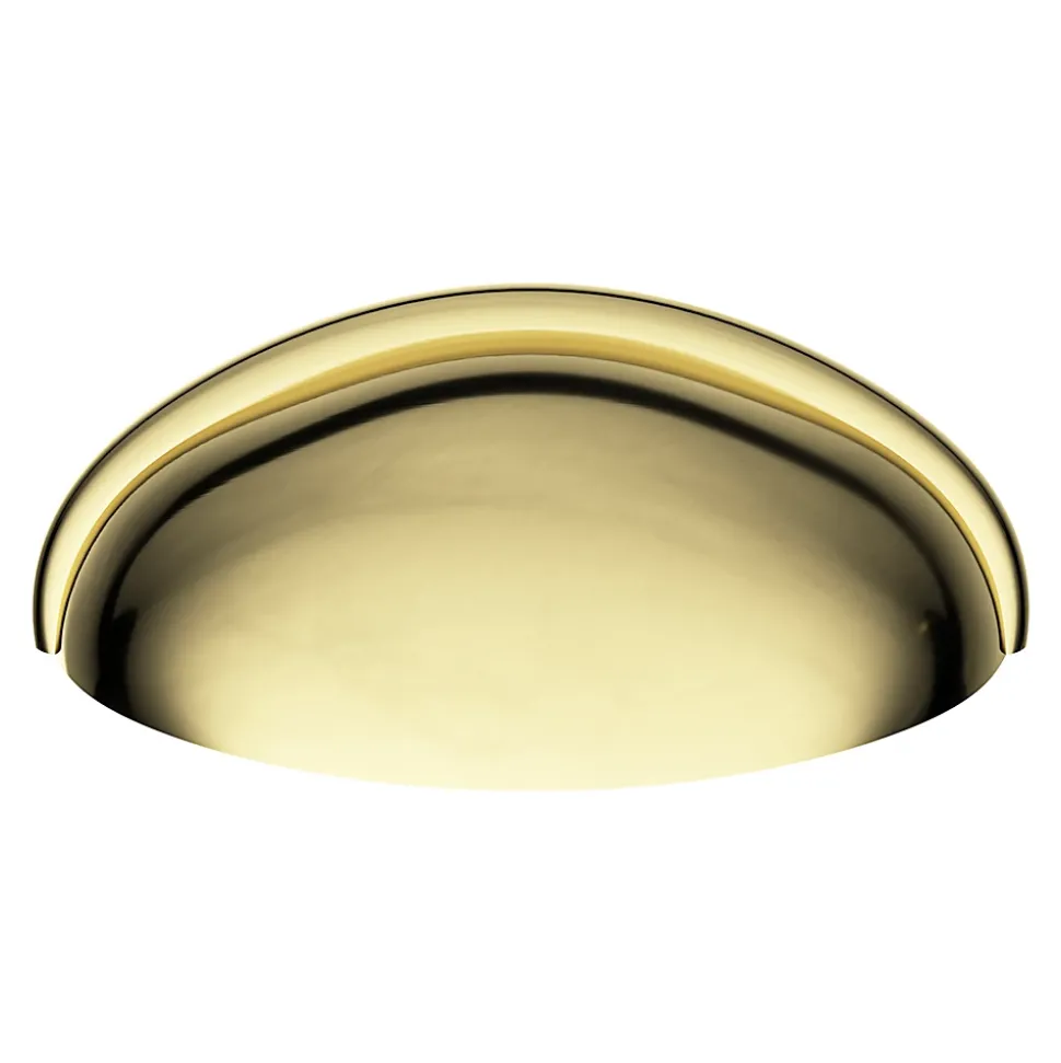 Poignée de meuble demi-ronde GoodHome Armel effet laiton doré l.79mm x l.28mm x H. 26mm entraxe 64mm