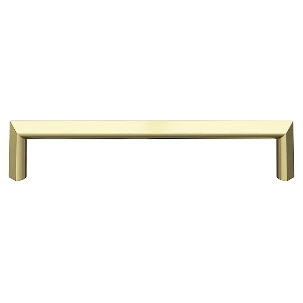 Poignée de meuble Droit GoodHome Keri effet laiton satin doré l.138mm x l.11mm x H. 27mm entraxe 128mm