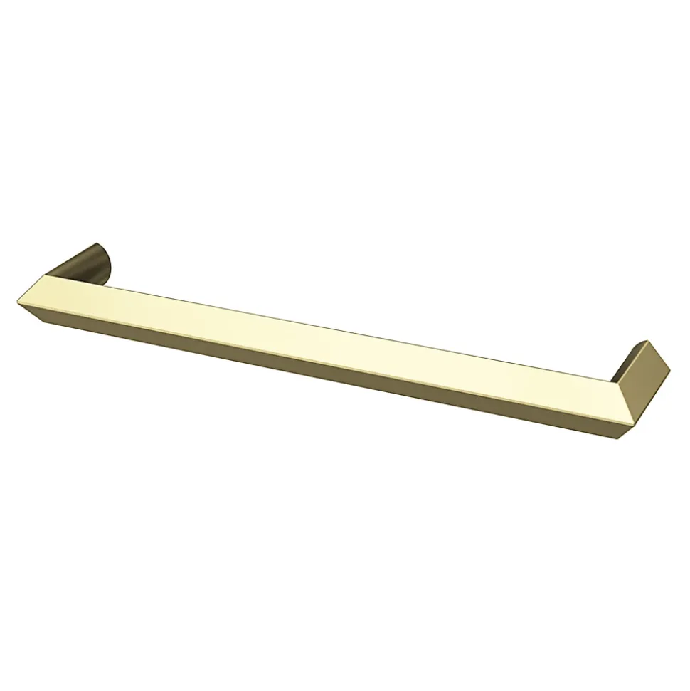 Poignée de meuble Droit GoodHome Keri effet laiton satin doré l.138mm x l.11mm x H. 27mm entraxe 128mm