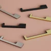 Poignée de meuble Droit GoodHome Skej aluminium mat noir l.158mm x l.7mm x H. 30mm entraxe 128mm