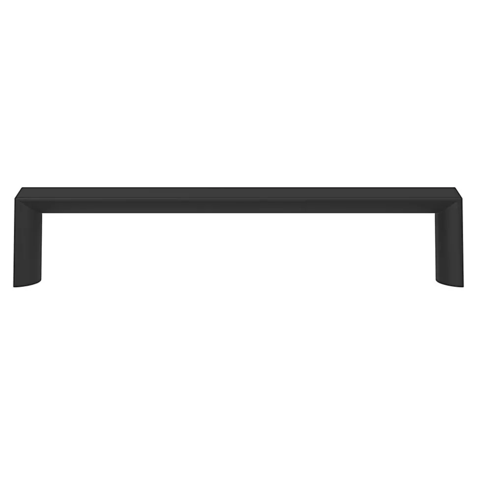 Poignée de meuble Droit GoodHome Dotz mat noir l.135mm x l.12mm x H. 26mm entraxe 128mm