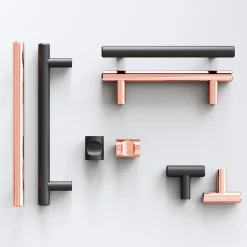 Poignée de meuble en T GoodHome Dizel acier doré l.168mm x l.12mm x H. 35mm entraxe 128mm