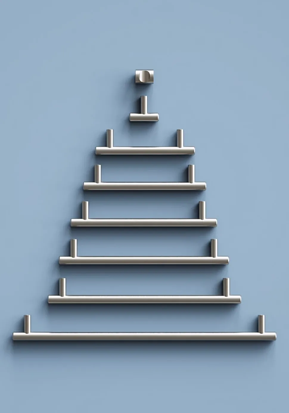 Poignée de meuble en T GoodHome Dizel acier effet nickel satin gris l.264mm x l.12mm x H. 35mm entraxe 224mm