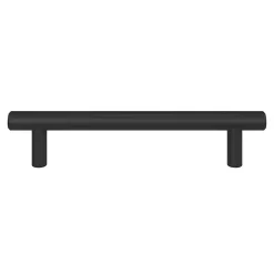 Poignée de meuble en T GoodHome Dizel acier mat noir l.168mm x l.12mm x H. 35mm entraxe 128mm