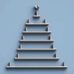 Poignée de meuble en T GoodHome Dizel acier effet nickel satin gris l.168mm x l.12mm x H. 35mm entraxe 128mm