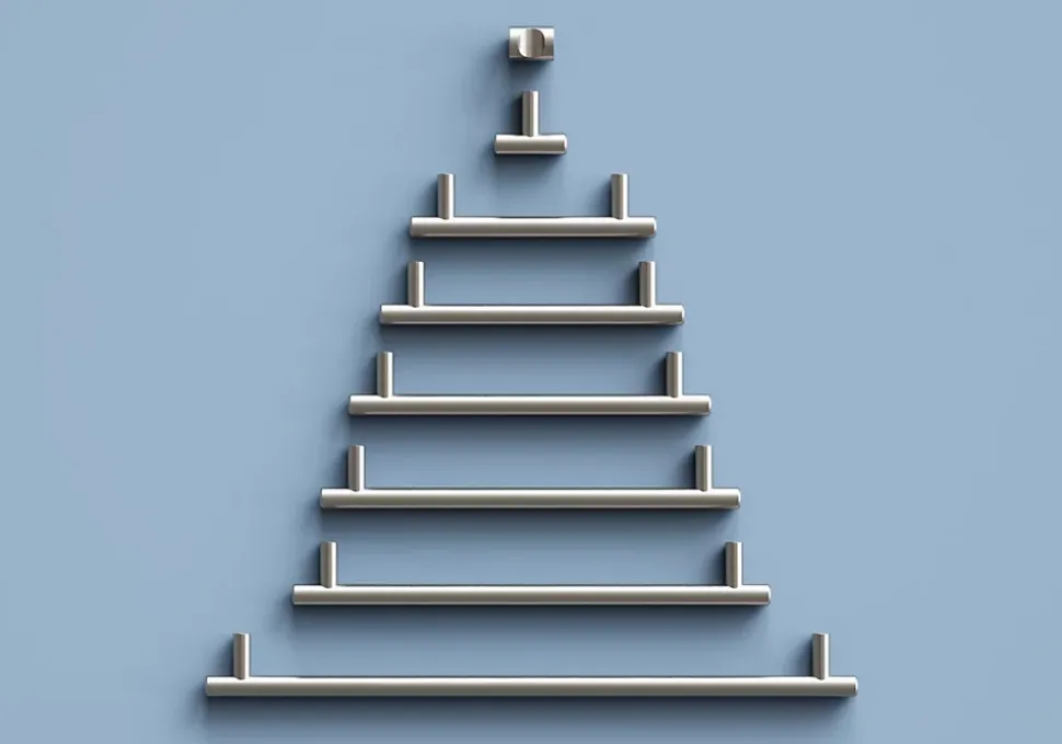 Poignée de meuble en T GoodHome Dizel acier effet nickel satin gris l.200mm x l.12mm x H. 35mm entraxe 160mm