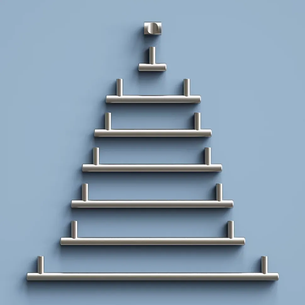 Poignée de meuble en T GoodHome Dizel acier effet nickel satin gris l.200mm x l.12mm x H. 35mm entraxe 160mm