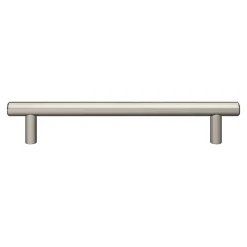 Poignée de meuble en T GoodHome Dizel acier effet nickel satin gris l.200mm x l.12mm x H. 35mm entraxe 160mm