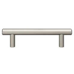 Poignée de meuble en T GoodHome Dizel acier effet nickel satin gris l.136mm x l.12mm x H. 35mm entraxe 96mm