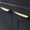 Poignée de meuble Incurvé GoodHome Skej aluminium mat noir l.152mm x l.19mm x H. 35mm entraxe 128mm