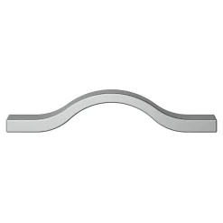 Poignée de meuble nœud GoodHome Prat aluminium effet chromé gris l.130mm x l.10mm x H. 24mm entraxe 96mm