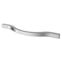 Poignée de meuble nœud GoodHome Prat aluminium effet chromé gris l.162mm x l.10mm x H. 26mm entraxe 128mm