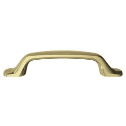 Poignée de meuble nœud GoodHome Prat aluminium effet laiton doré l.162mm x l.10mm x H. 26mm entraxe 128mm