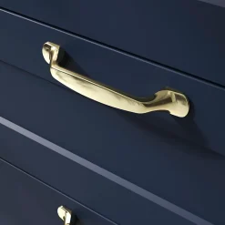 Poignée de meuble nœud GoodHome Prat aluminium effet laiton doré l.162mm x l.10mm x H. 26mm entraxe 128mm