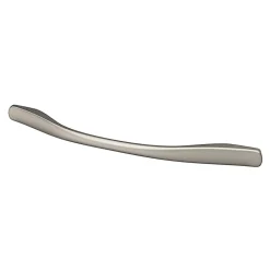 Poignée de meuble nœud GoodHome Ruis effet nickel satin gris l.169mm x l.10mm x H. 25mm entraxe 128mm