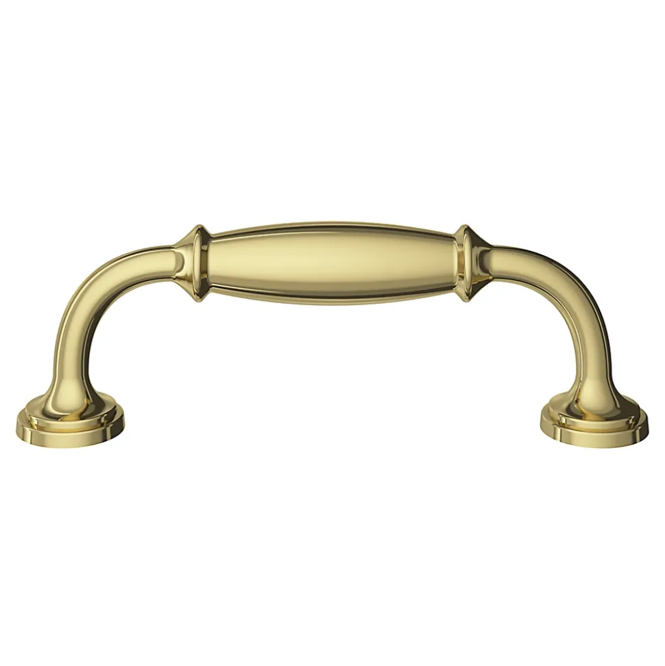 Poignée de meuble nœud GoodHome Ruis effet laiton doré l.116mm x l.20mm x H. 38mm entraxe 96mm